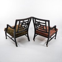 E. W. Godwin, attributed. Two Anglo-Japanese Aesthetic Movement Ebonized Armchairs - Thumbnail 6