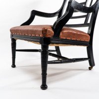 E. W. Godwin, attributed. Two Anglo-Japanese Aesthetic Movement Ebonized Armchairs - Thumbnail 11