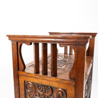 A. W. Simpson Attributed, Arts & Crafts Oak Piano Stool with Carved Floral Decoration - Thumbnail 16