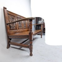 George Faulkner Armitage (1849-1937), a Carved Oak Settle with Carved Half Sunflowers - Thumbnail 11