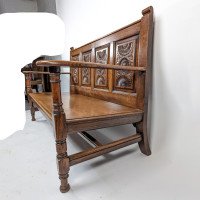George Faulkner Armitage (1849-1937), a Carved Oak Settle with Carved Half Sunflowers - Thumbnail 14