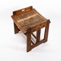 Wilhelm Schmidt & Made by Prag-Rudniker, in Vienna. A Vienna Secessionist Arts & Crafts Oak Piano Stool - Thumbnail 3