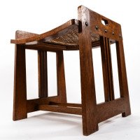Wilhelm Schmidt & Made by Prag-Rudniker, in Vienna. A Vienna Secessionist Arts & Crafts Oak Piano Stool - Thumbnail 7