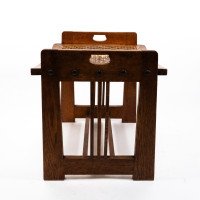 Wilhelm Schmidt & Made by Prag-Rudniker, in Vienna. A Vienna Secessionist Arts & Crafts Oak Piano Stool - Thumbnail 9
