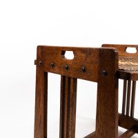Wilhelm Schmidt & Made by Prag-Rudniker, in Vienna. A Vienna Secessionist Arts & Crafts Oak Piano Stool - Thumbnail 10