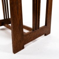 Wilhelm Schmidt & Made by Prag-Rudniker, in Vienna. A Vienna Secessionist Arts & Crafts Oak Piano Stool - Thumbnail 12