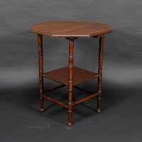 Gillows, attributed. In the Style of E. W. Godwin. Aesthetic Movement Walnut Octagonal Two-Tier Side Table - Thumbnail 5