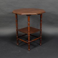 Gillows, attributed. In the Style of E. W. Godwin. Aesthetic Movement Walnut Octagonal Two-Tier Side Table - Thumbnail 8