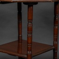 Gillows, attributed. In the Style of E. W. Godwin. Aesthetic Movement Walnut Octagonal Two-Tier Side Table - Thumbnail 11