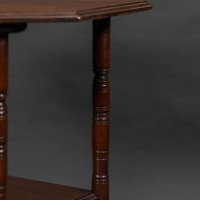 Gillows, attributed. In the Style of E. W. Godwin. Aesthetic Movement Walnut Octagonal Two-Tier Side Table - Thumbnail 14