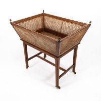 Sir Edwin Lutyens, Rare Newspaper Basket with Replaced Acorn Finials