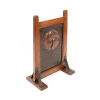 Leonard Wyburd Attributed, Rare Arts & Crafts Oak Fire Screen by Liberty & Co - Thumbnail 1