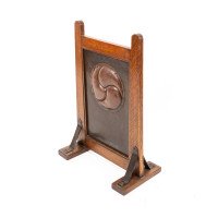Leonard Wyburd Attributed, Rare Arts & Crafts Oak Fire Screen by Liberty & Co - Thumbnail 3