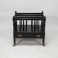 E. W. Godwin for Gillows attributed. Aesthetic Movement Walnut & Ebonized Canterbury - Thumbnail 2