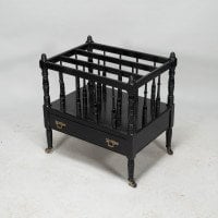E. W. Godwin for Gillows attributed. Aesthetic Movement Walnut & Ebonized Canterbury - Thumbnail 3