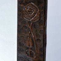 Liberty & Co., Arts & Crafts copper mirror with Ruskin jewel - Thumbnail 2