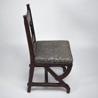 Charles Bevan, attributed. A Gothic Revival Oak Side Chair with Carved Decoration - Thumbnail 3