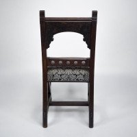 Charles Bevan, attributed. A Gothic Revival Oak Side Chair with Carved Decoration - Thumbnail 4