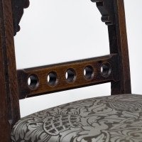 Charles Bevan, attributed. A Gothic Revival Oak Side Chair with Carved Decoration - Thumbnail 9