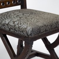 Charles Bevan, attributed. A Gothic Revival Oak Side Chair with Carved Decoration - Thumbnail 11