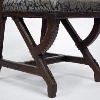 Charles Bevan, attributed. A Gothic Revival Oak Side Chair with Carved Decoration - Thumbnail 17