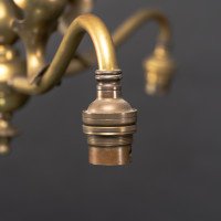 A Nice Quality Pair of Arts & Crafts Brass Three Branch Ceiling Lights - Thumbnail 11