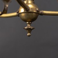 A Nice Quality Pair of Arts & Crafts Brass Three Branch Ceiling Lights - Thumbnail 21