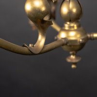 A Nice Quality Pair of Arts & Crafts Brass Three Branch Ceiling Lights - Thumbnail 23