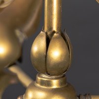 A Nice Quality Pair of Arts & Crafts Brass Three Branch Ceiling Lights - Thumbnail 25