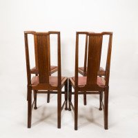 Morris & Co., Designed in the Offices of Richard Norman Shaw, Possibly by W. Lethaby. Four Arts and Crafts Oak Dining Chairs - Thumbnail 6