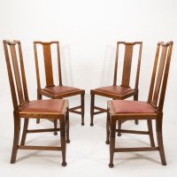 Morris & Co., Designed in the Offices of Richard Norman Shaw, Possibly by W. Lethaby. Four Arts & Crafts Oak Dining Chairs - Thumbnail 7