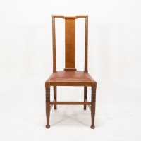 Morris & Co., Designed in the Offices of Richard Norman Shaw, Possibly by W. Lethaby. Four Arts & Crafts Oak Dining Chairs - Thumbnail 9