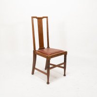 Morris & Co., Designed in the Offices of Richard Norman Shaw, Possibly by W. Lethaby. Four Arts & Crafts Oak Dining Chairs - Thumbnail 11