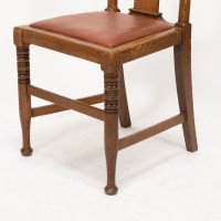 Morris & Co., Designed in the Offices of Richard Norman Shaw, Possibly by W. Lethaby. Four Arts and Crafts Oak Dining Chairs - Thumbnail 19