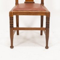Morris & Co., Designed in the Offices of Richard Norman Shaw, Possibly by W. Lethaby. Four Arts and Crafts Oak Dining Chairs - Thumbnail 21