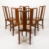 Morris & Co., Designed in the Offices of Richard Norman Shaw, Possibly by W. Lethaby. Six Arts & Crafts Oak Dining Chairs - Thumbnail 6