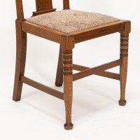 Morris & Co., Designed in the Offices of Richard Norman Shaw, Possibly by W. Lethaby. Six Arts & Crafts Oak Dining Chairs - Thumbnail 16