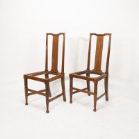 Morris & Co., Designed in the Offices of Richard Norman Shaw, Possibly by W. Lethaby. A Pair of Arts and Crafts Oak Dining Chairs - Thumbnail 3
