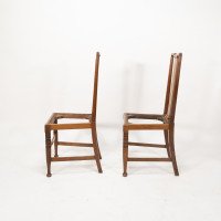 Morris & Co., Designed in the Offices of Richard Norman Shaw, Possibly by W. Lethaby. A Pair of Arts & Crafts Oak Dining Chairs - Thumbnail 4