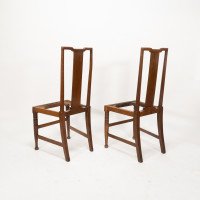 Morris & Co., Designed in the Offices of Richard Norman Shaw, Possibly by W. Lethaby. A Pair of Arts and Crafts Oak Dining Chairs - Thumbnail 5