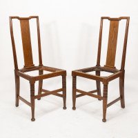 Morris & Co., Designed in the Offices of Richard Norman Shaw, Possibly by W. Lethaby. A Pair of Arts and Crafts Oak Dining Chairs - Thumbnail 12