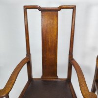 Morris & Co., Designed in the Offices of Richard Norman Shaw, Possibly by W. Lethaby. Pair of Arts and Crafts Oak Dining Armchairs - Thumbnail 12