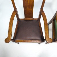 Morris & Co., Designed in the Offices of Richard Norman Shaw, Possibly by W. Lethaby. Pair of Arts and Crafts Oak Dining Armchairs - Thumbnail 13