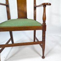 Morris & Co., Designed in the Offices of Richard Norman Shaw, Possibly by W. Lethaby. Pair of Arts and Crafts Oak Dining Armchairs - Thumbnail 14