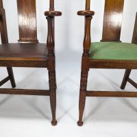 Morris & Co., Designed in the Offices of Richard Norman Shaw, Possibly by W. Lethaby. Pair of Arts and Crafts Oak Dining Armchairs - Thumbnail 15