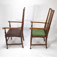 Morris & Co., Designed in the Offices of Richard Norman Shaw, Possibly by W. Lethaby. Pair of Arts and Crafts Oak Dining Armchairs - Thumbnail 5