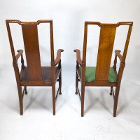Morris & Co., Designed in the Offices of Richard Norman Shaw, Possibly by W. Lethaby. Pair of Arts and Crafts Oak Dining Armchairs - Thumbnail 7