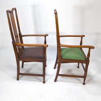 Morris & Co., Designed in the Offices of Richard Norman Shaw, Possibly by W. Lethaby. Pair of Arts and Crafts Oak Dining Armchairs - Thumbnail 9
