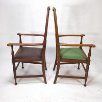 Morris & Co., Designed in the Offices of Richard Norman Shaw, Possibly by W. Lethaby. Pair of Arts and Crafts Oak Dining Armchairs - Thumbnail 17