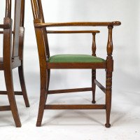Morris & Co., Designed in the Offices of Richard Norman Shaw, Possibly by W. Lethaby. Pair of Arts and Crafts Oak Dining Armchairs - Thumbnail 19